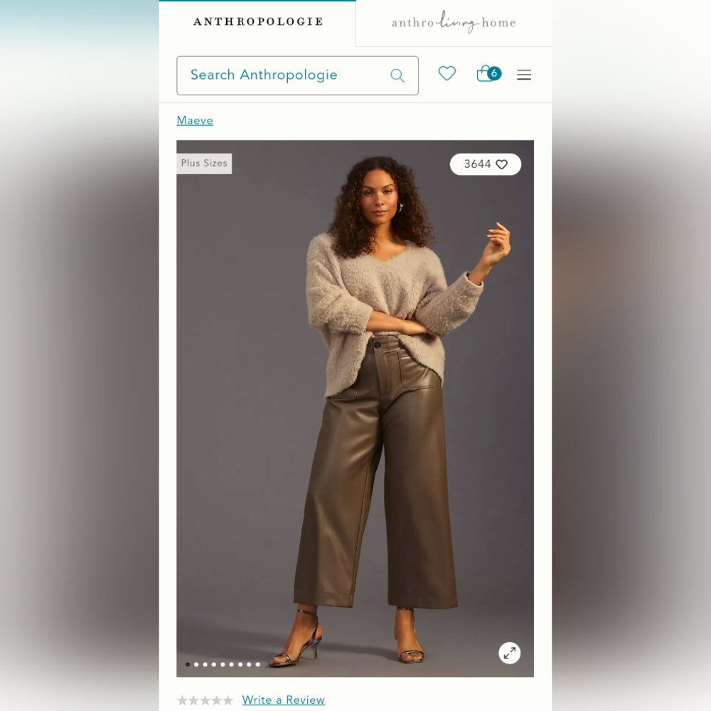 The Colette Cropped Wide-Leg Pants by Maeve: Faux Leather Edition
